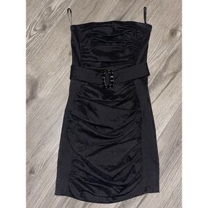 Jessica McClintock For Gunne Sax Strapless Black Prom Dress Size 1 Vintage Y2K